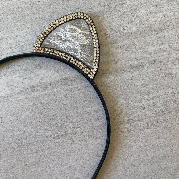 NEW CAT WHITE LACE EARS HEADBAND - Picture 2 of 6